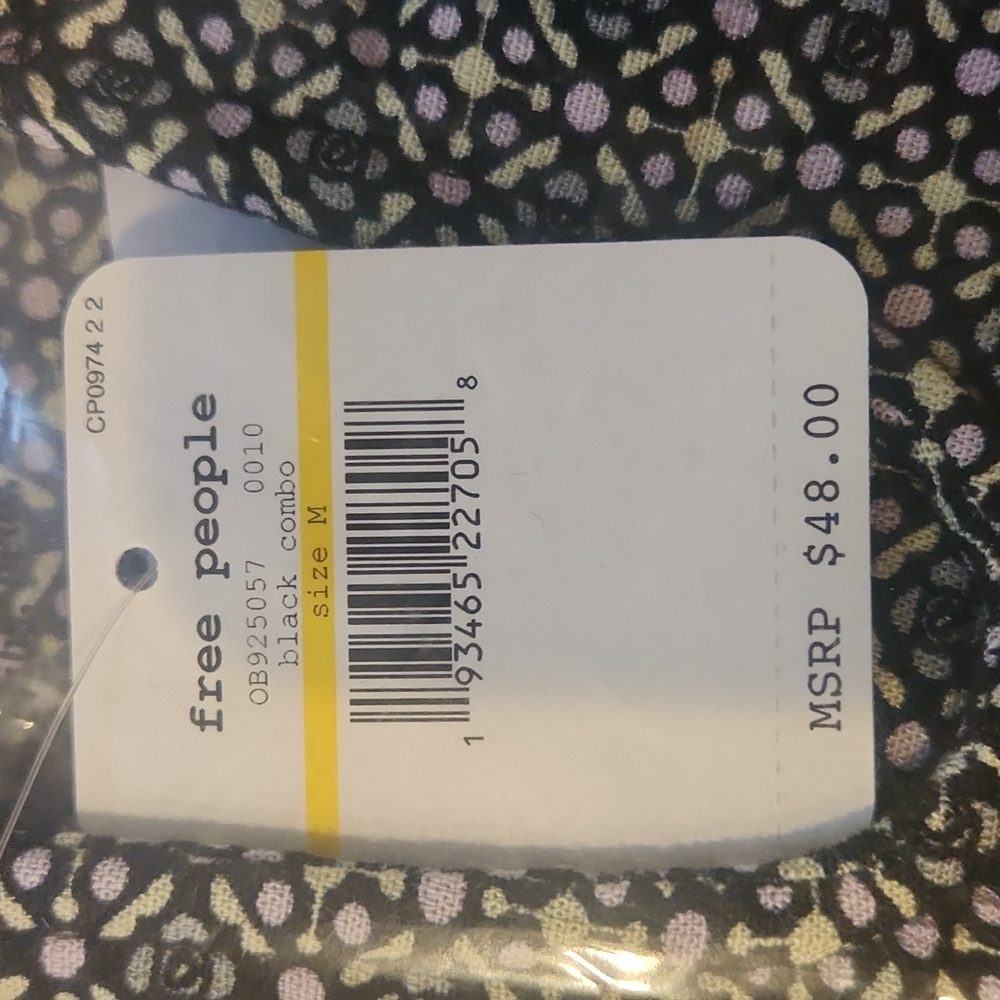 Free People Lucky Now Brami Top in black combo sizes M new with tag - Picture 4 of 5